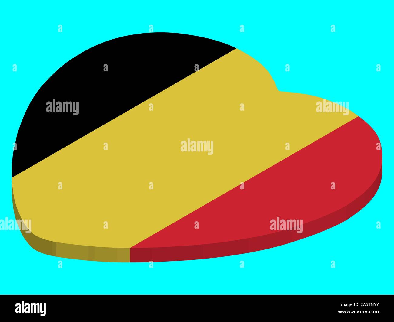 Belgien Flagge in Herzform 3D-Vektor eps Abbildung 10. Stock Vektor