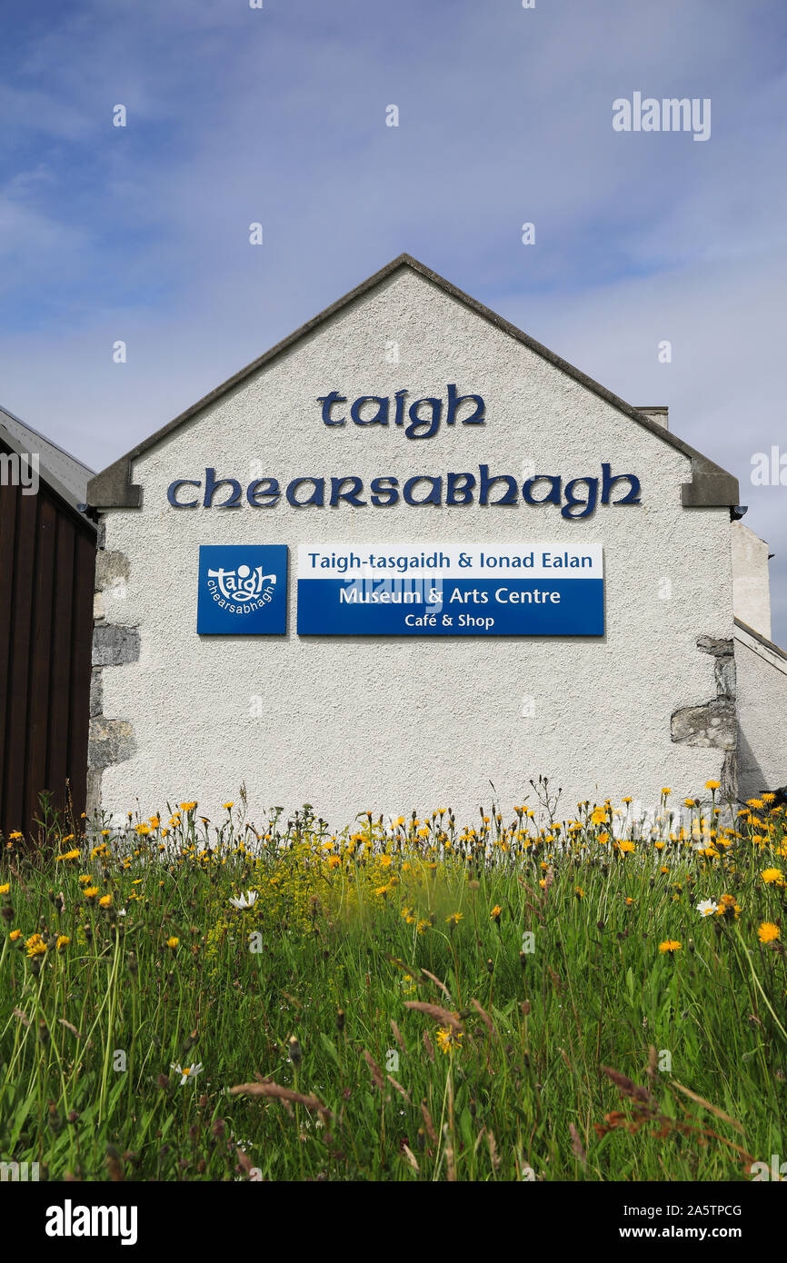 Taigh Chearsabhagh Museum und Kunstzentrum in Lochmaddy auf North Uist, Äußere Hebriden, Westschottland, Großbritannien Stockfoto