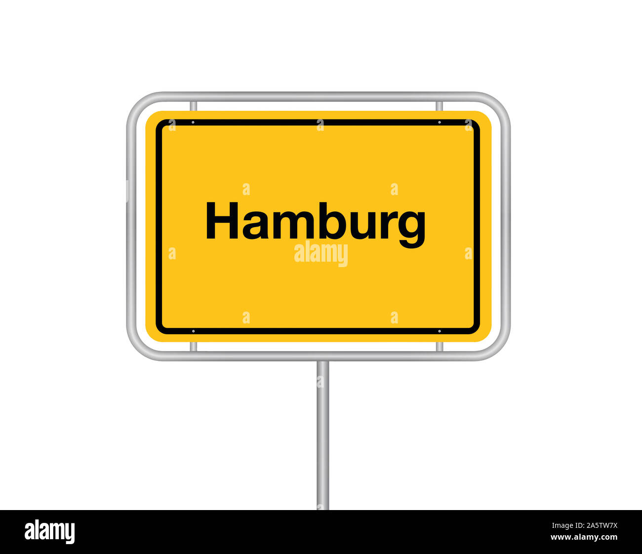 Ortsschild, Stadt, Hamburg, Bundesrepublik Deutschland, Stockfoto