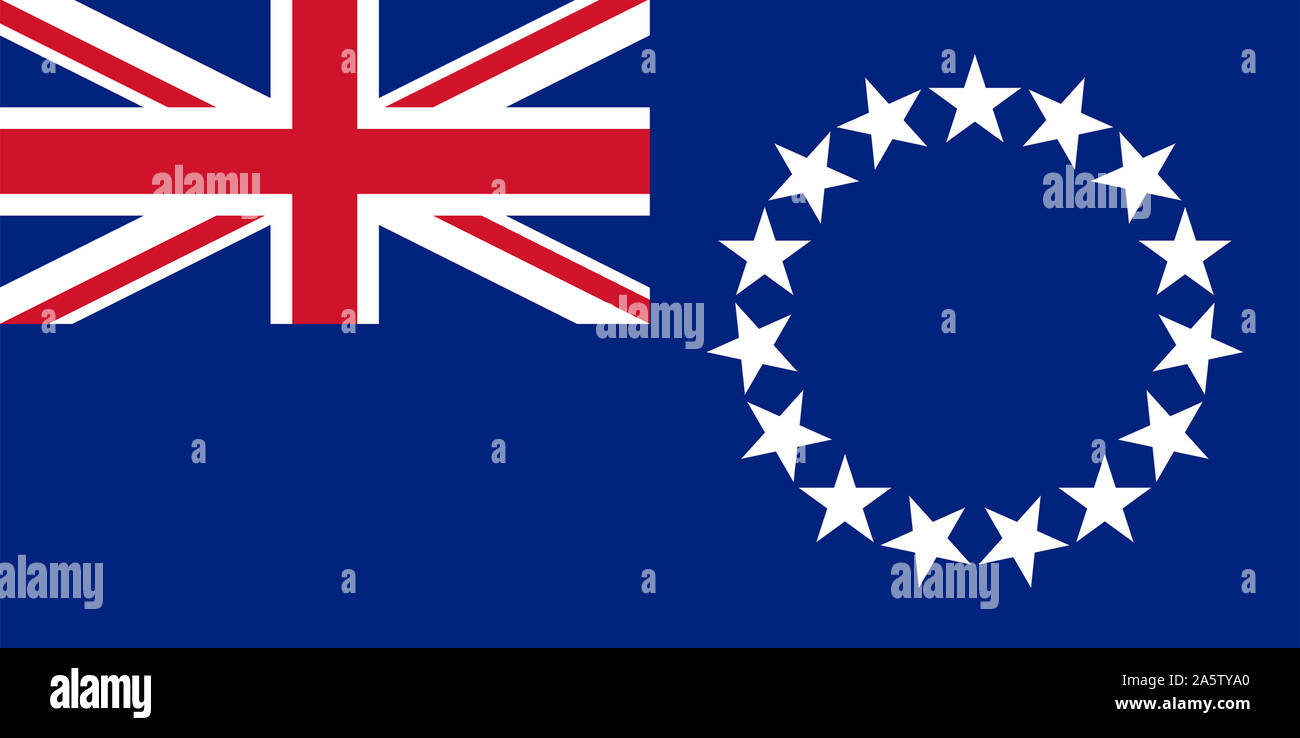 Nationalfahne, 1802 von den Cook Inseln, Jht. Stockfoto