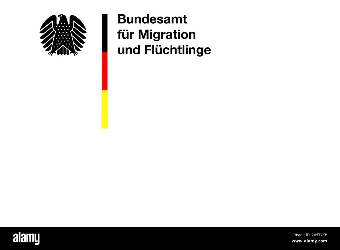 Schild vom Bundesamt für Migration und Flüchtlinge Stockfoto