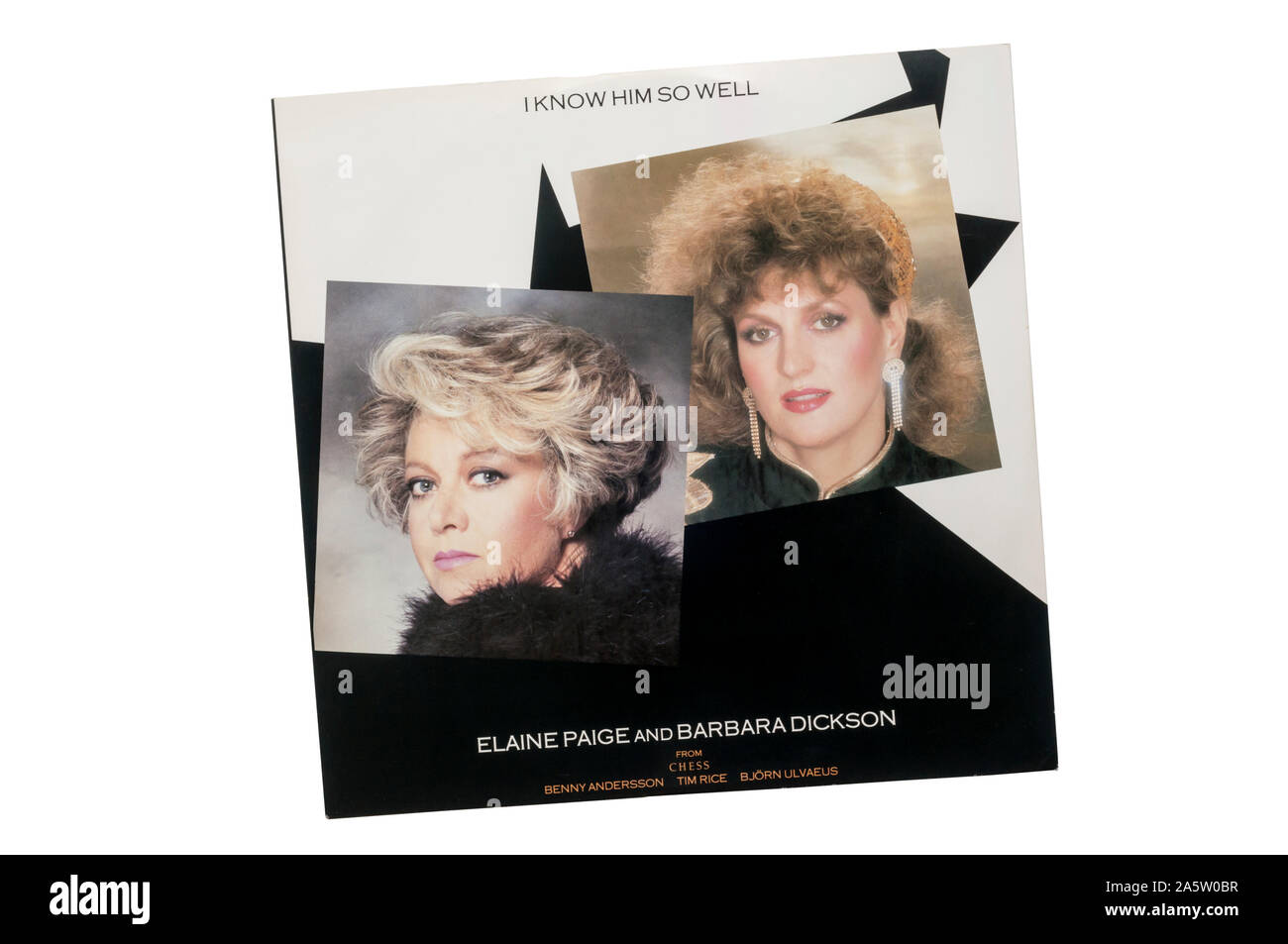 Zwölf Zoll Single von Ich kenne Ihn so gut von Elaine Paige & Barbara Dickson aus dem Musical Chess. Im Jahr 1984 veröffentlicht. Stockfoto