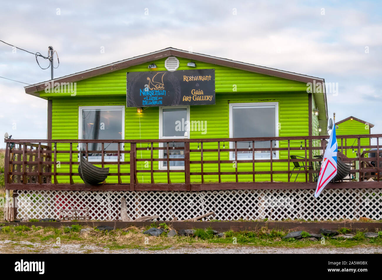 Die norseman Restaurant im L'Anse aux Meadows, Neufundland. Stockfoto