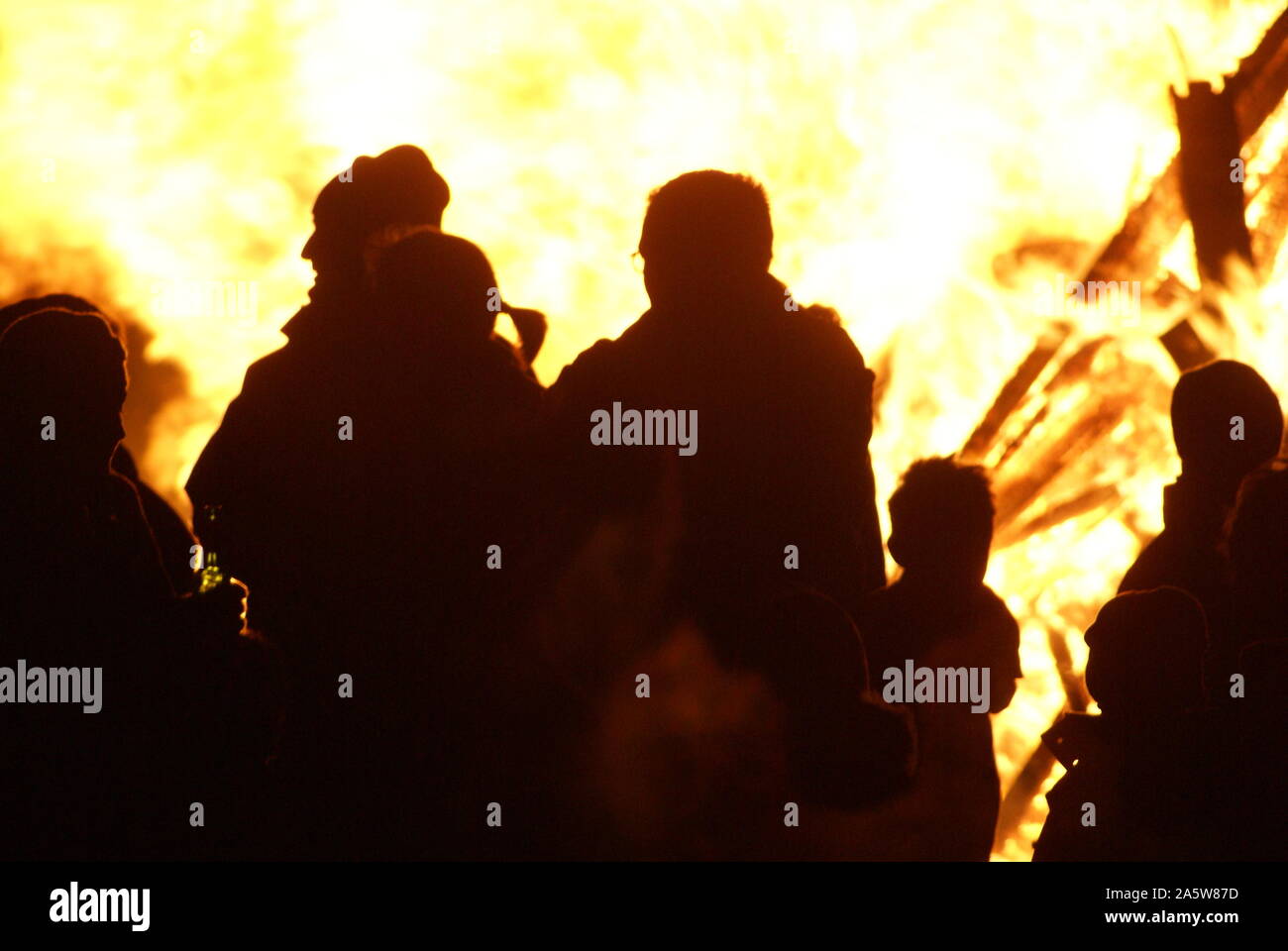 Kabinenbrand, ländliche Wild Fire anmelden Stockfoto