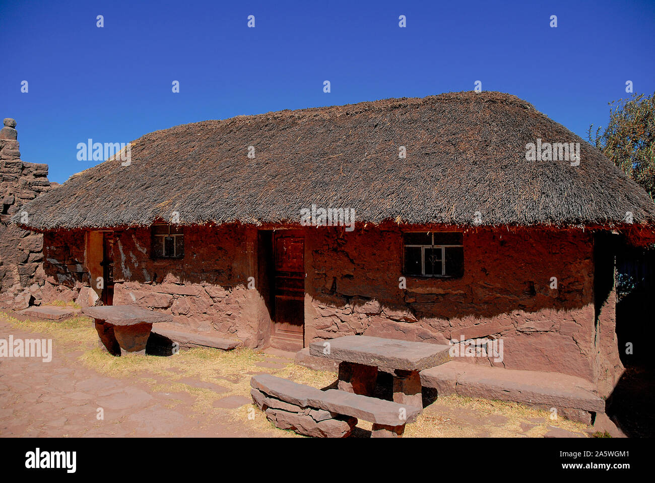 Haus mit Adobe, Peru. Stockfoto