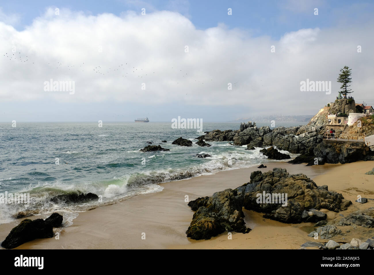 Herrliche Küsten - bewohnte Gebiete, Chile Valparaiso Stockfoto