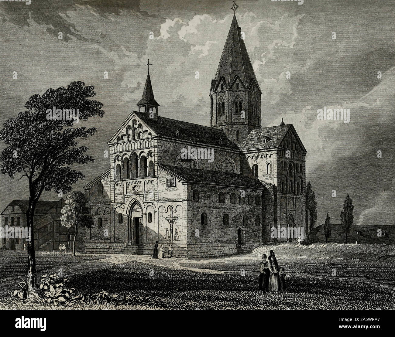 Sinzig Kirche, Deutschland, ca. 1832 Stockfoto