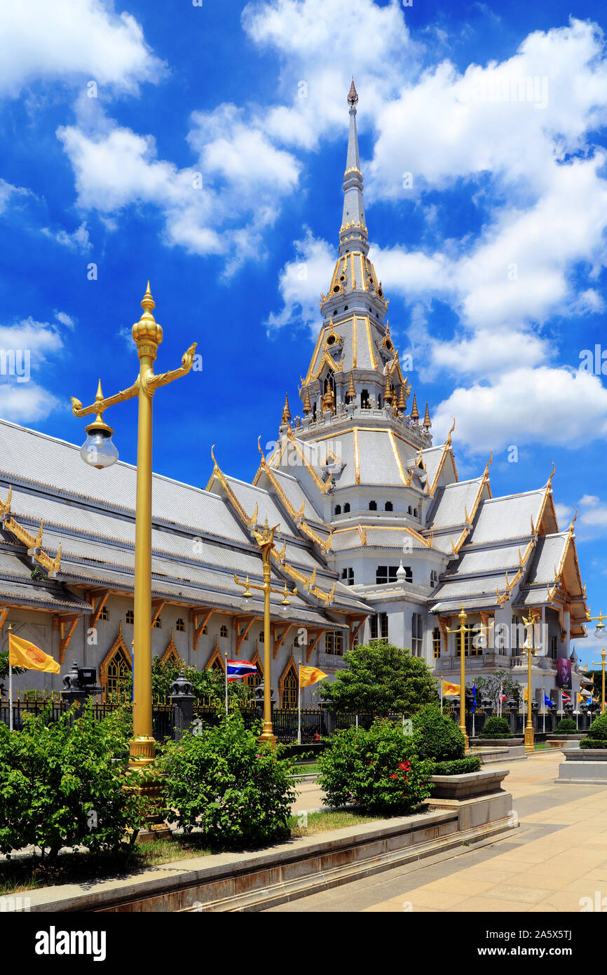 Der Tempel Wat Sothon Wararam Worawuhan in Chachoengsao, Thailand Stockfoto