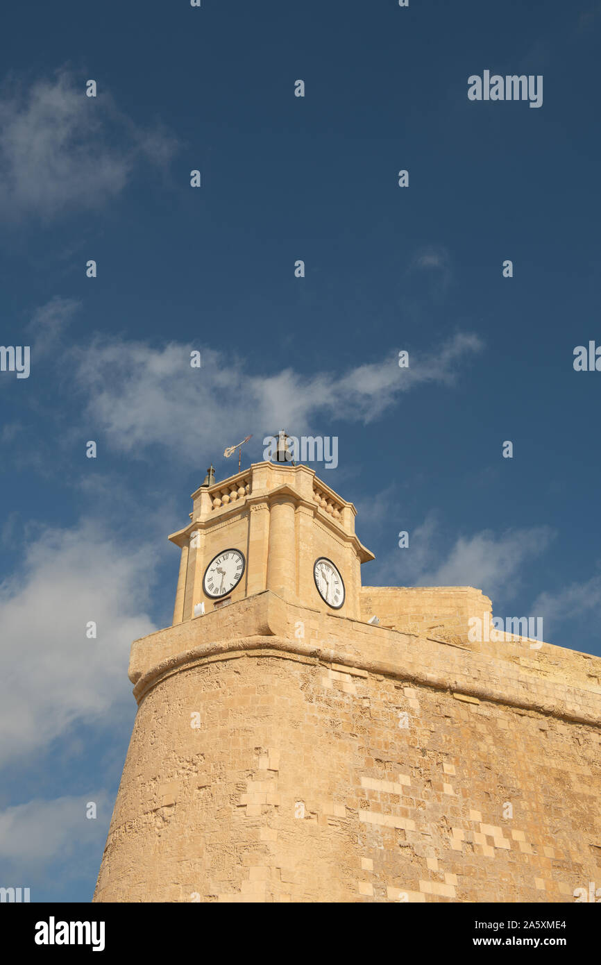 Clock Tower, Zitadelle, Victoria, Gozo Stockfoto