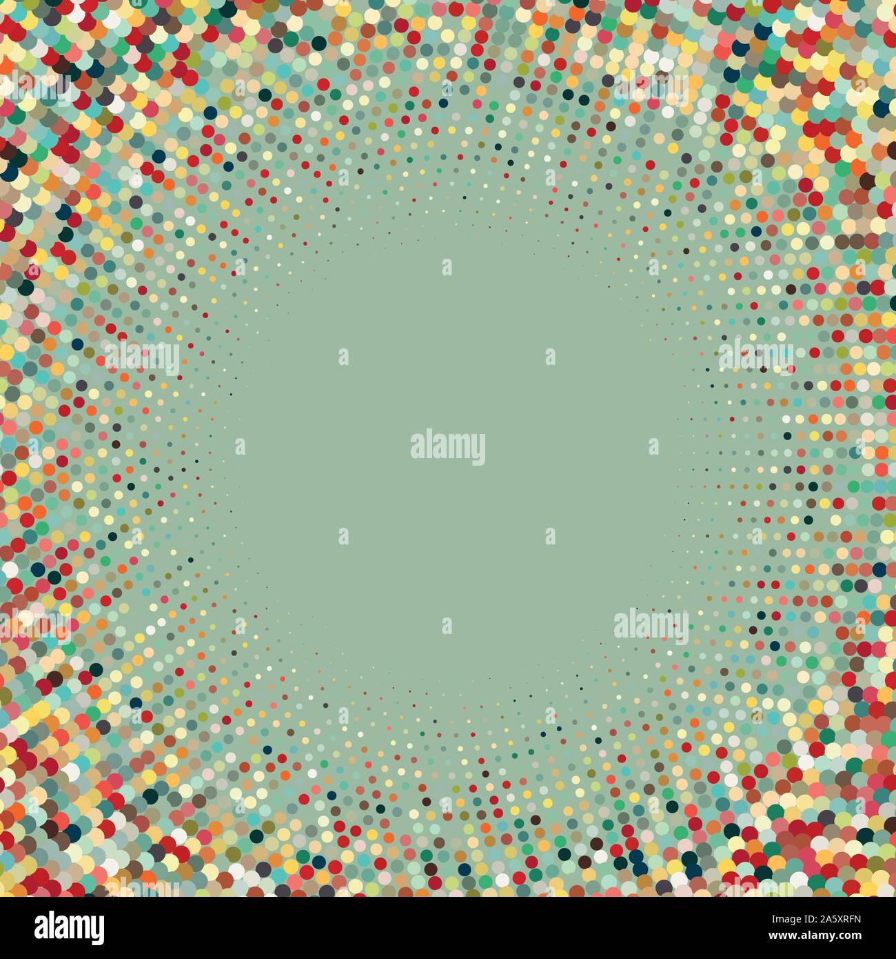 Flache farbige Rahmen mit retro Rasterpunkte Stock Vektor