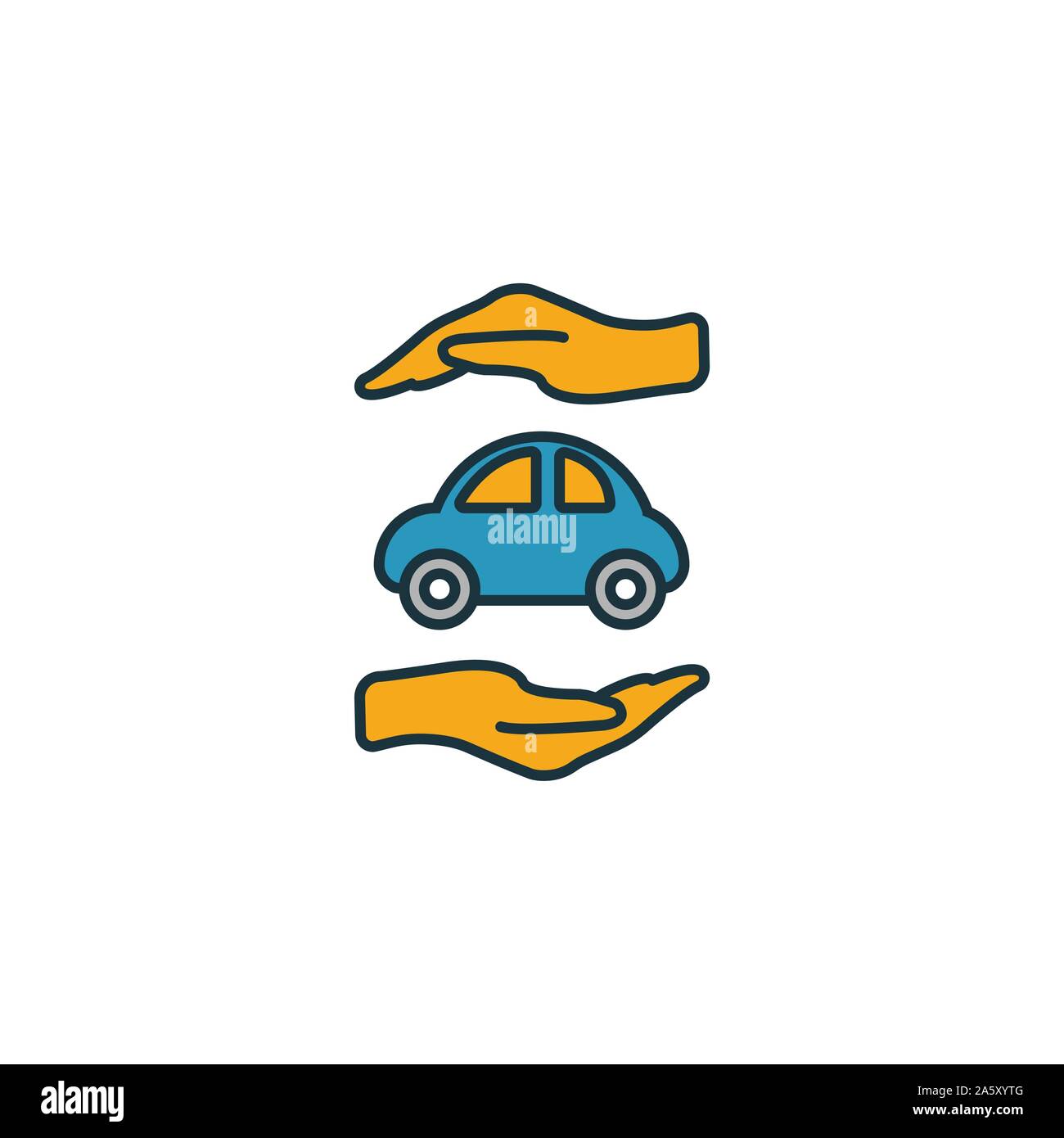 Auto Versicherung Icon Set. Vier Elemente in verschiedenen Stilrichtungen von Versicherung icons Collection. Creative car insurance Icons, Outline, farbige und Stock Vektor