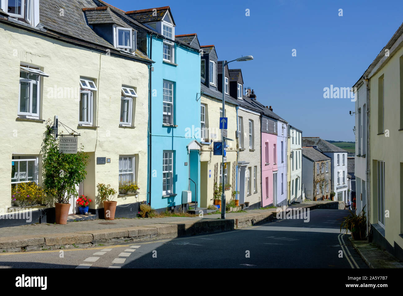 Bed & Breakfast Cross Street Padstow Plymouth Cornwall England Stockfoto