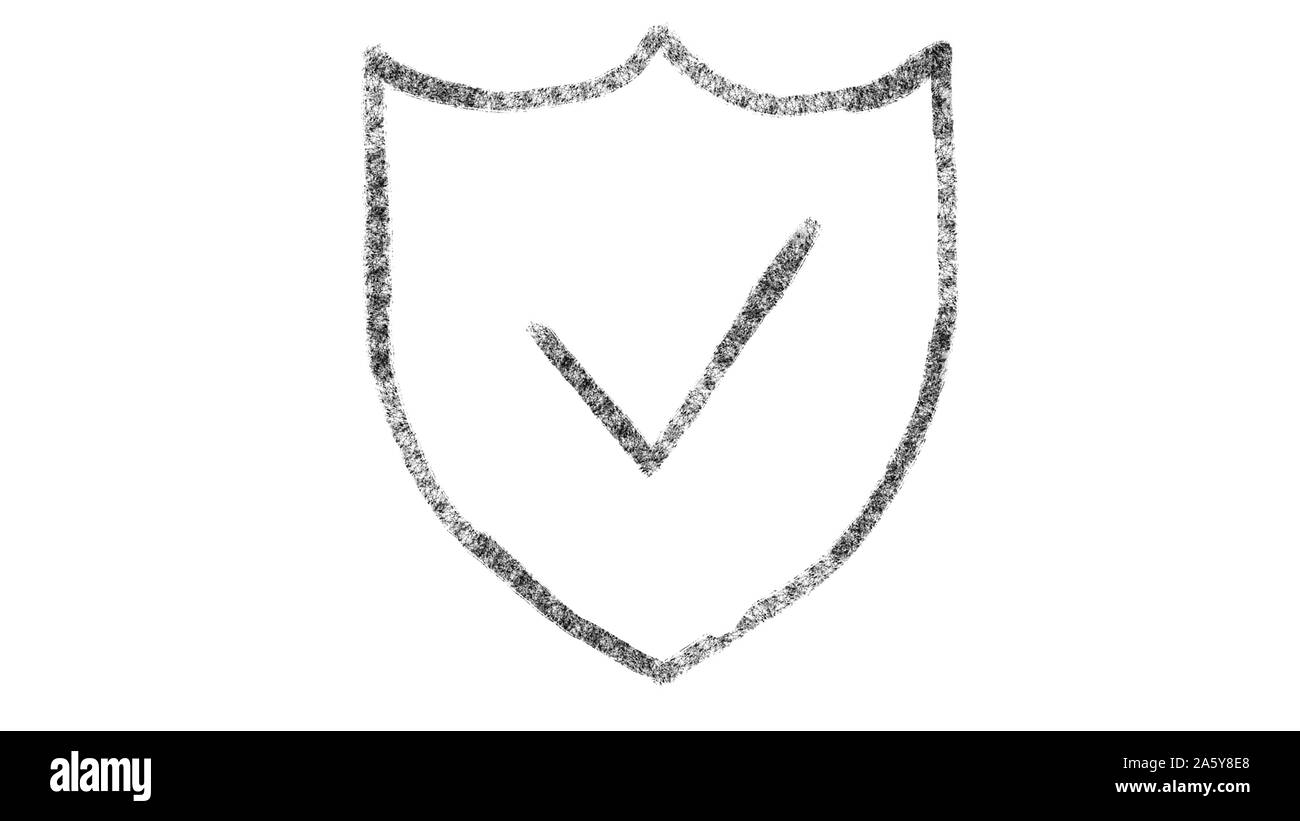 Web Security Icon mit Zeichnung Stil auf Tafel entworfen, animierte Material ideal für Compositing und motiongrafics Stockfoto