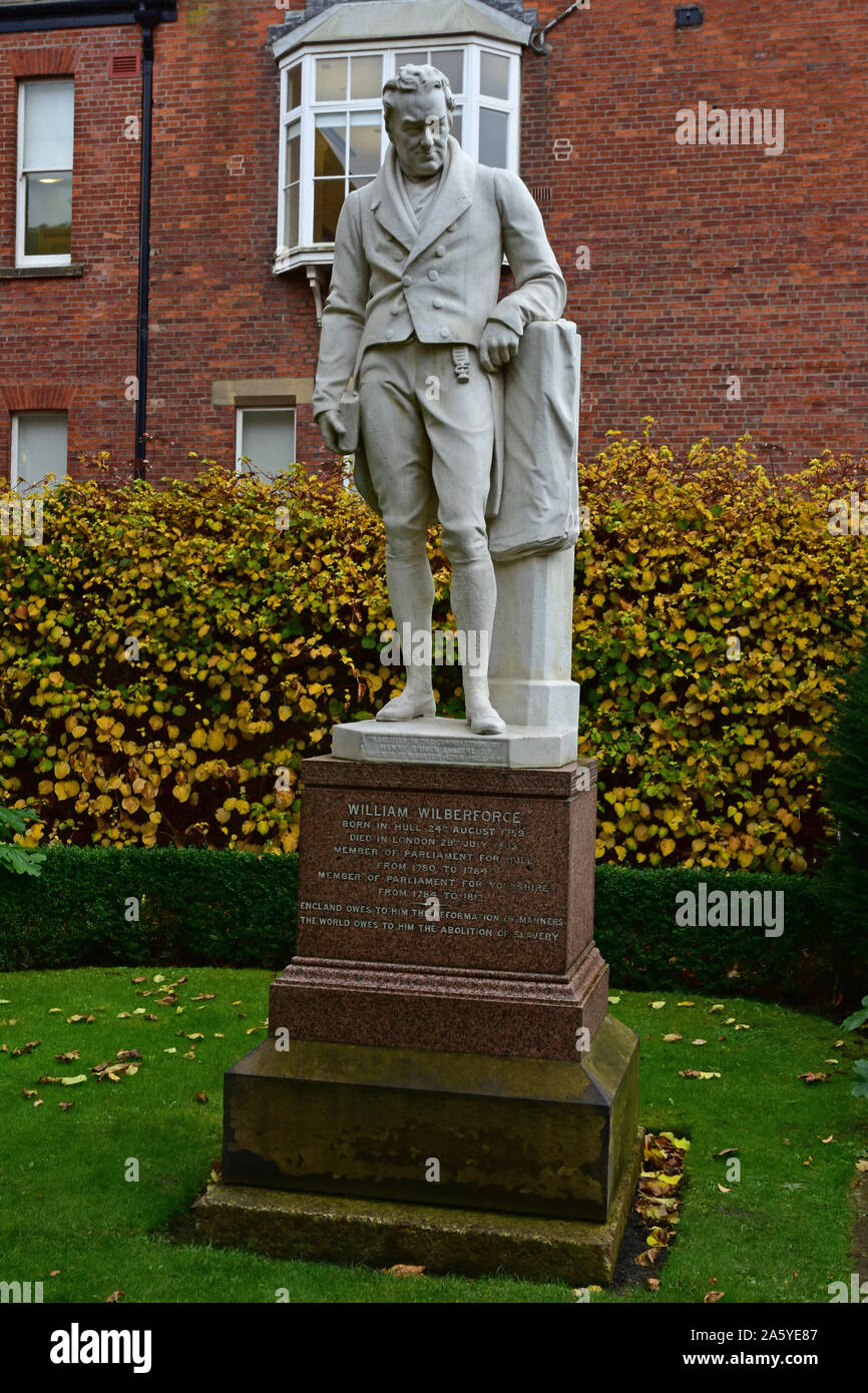 Statue von William Wilberforce MP, Hull Stockfoto