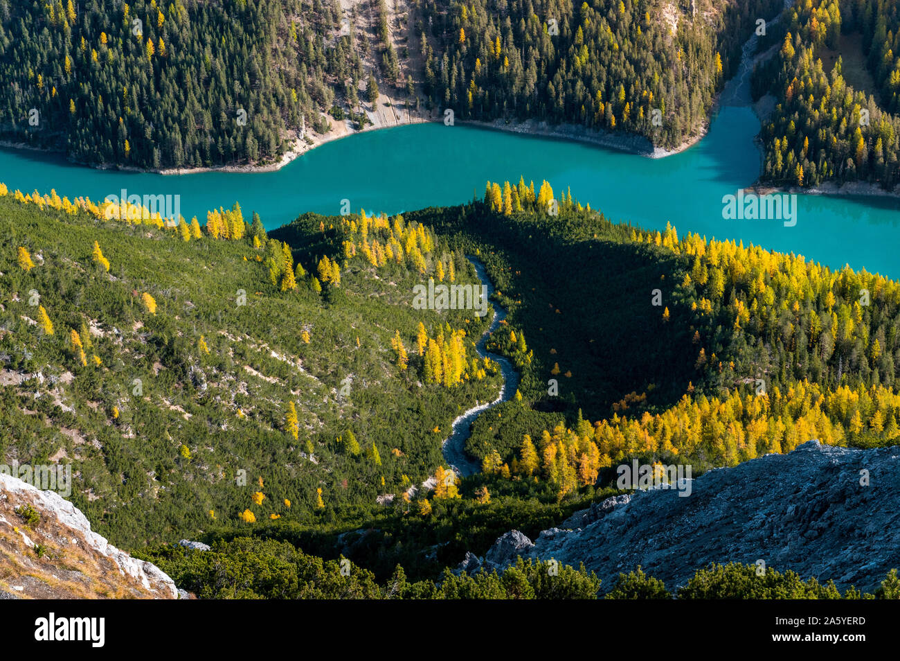 Schweizer Nationalpark im schönen Herbst Farben Stockfoto