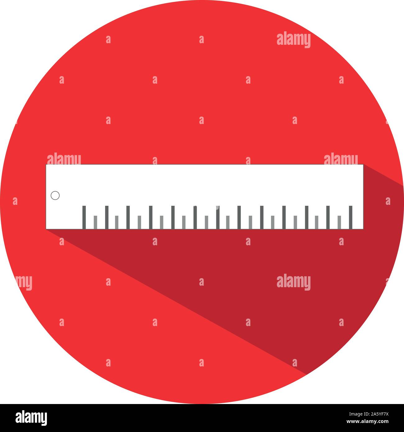 Symbol eines Herrschers im flachen Stil. Vector Illustration. Schule, in Mathe und in der Zeichnung Konzept. Stock Vektor