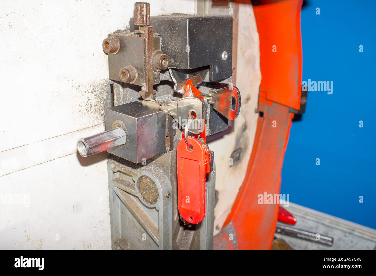 Die Vervielfältigung Maschine bei der Arbeit. Retro Stil Stockfoto