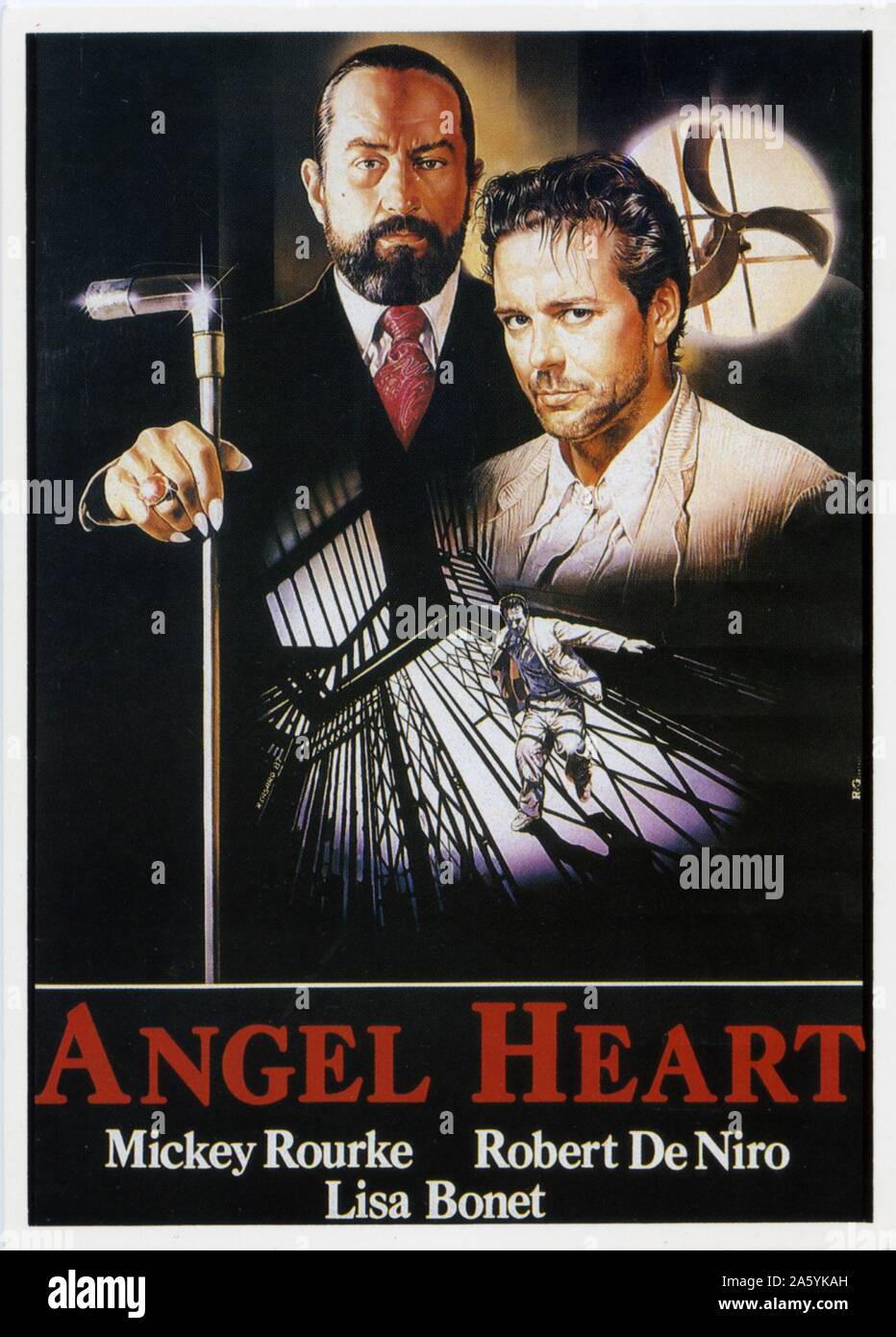 Angel Heart Jahr: 1987 USA/Kanada/Großbritannien Regie: Alan Parker Robert De Niro, Mickey Rourke Poster Stockfoto