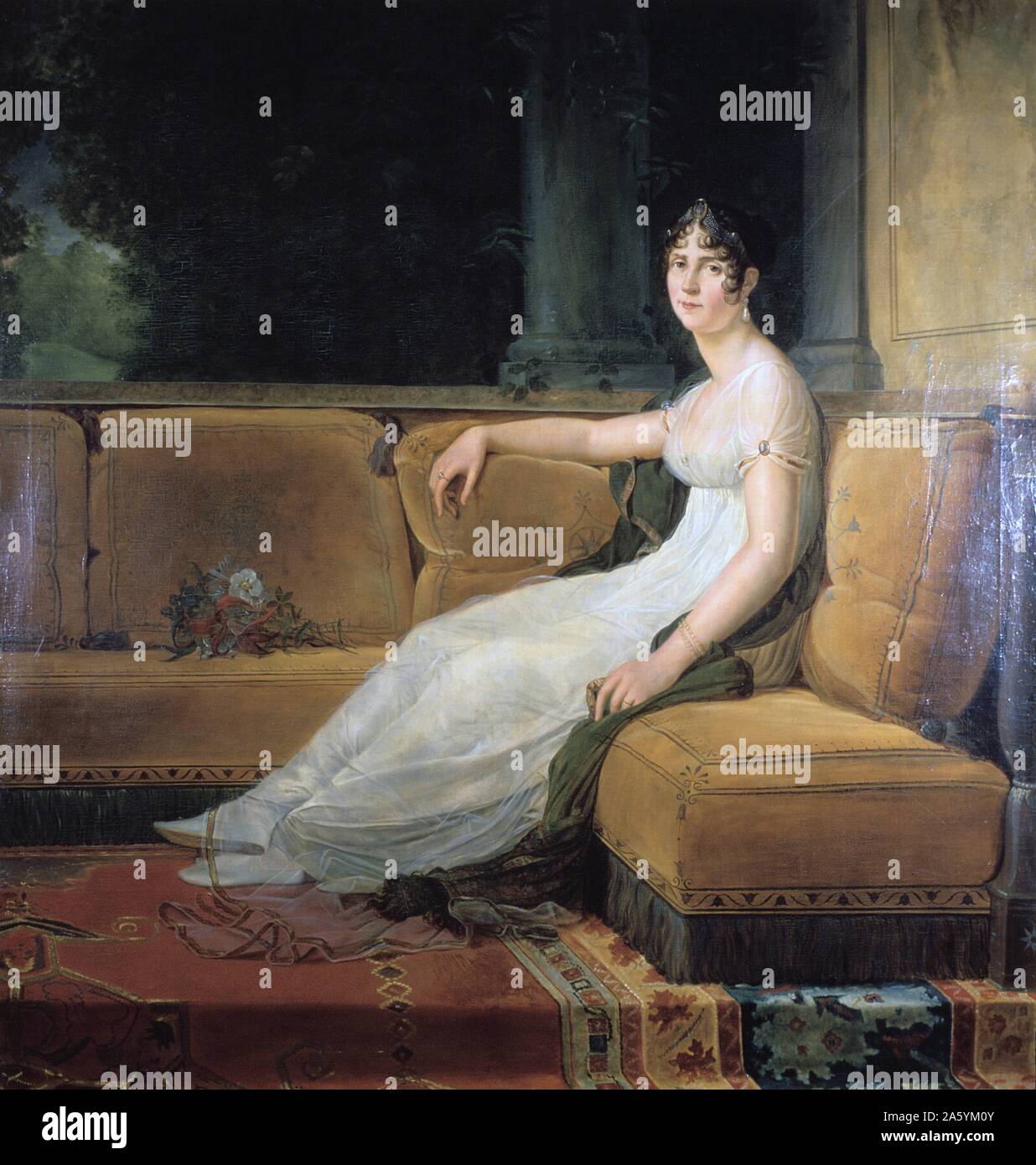 Baron François Gérard (1770-1837) Ecole Française Madame Bonaparte dans son salon Vers 1801 Huile sur toile (4,64 x 1,64 m.) Rueil-Malmaison, Château de Malmaison et Bois-Préau Stockfoto