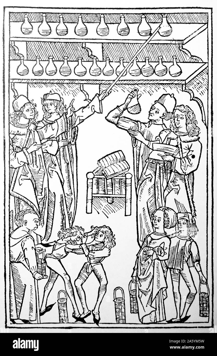 De Hortus Sanitatis': Ein seltenes Buch Detaillierung einige der frühesten europäischen medizinische Texten von Jacob Meydenbach 1491 Stockfoto