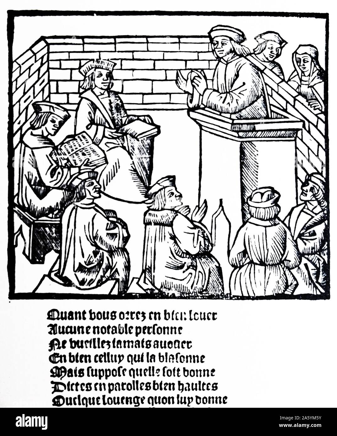 Holzschnitt, die Darstellung der Lehren Gerichts, Genf 1525 Stockfoto