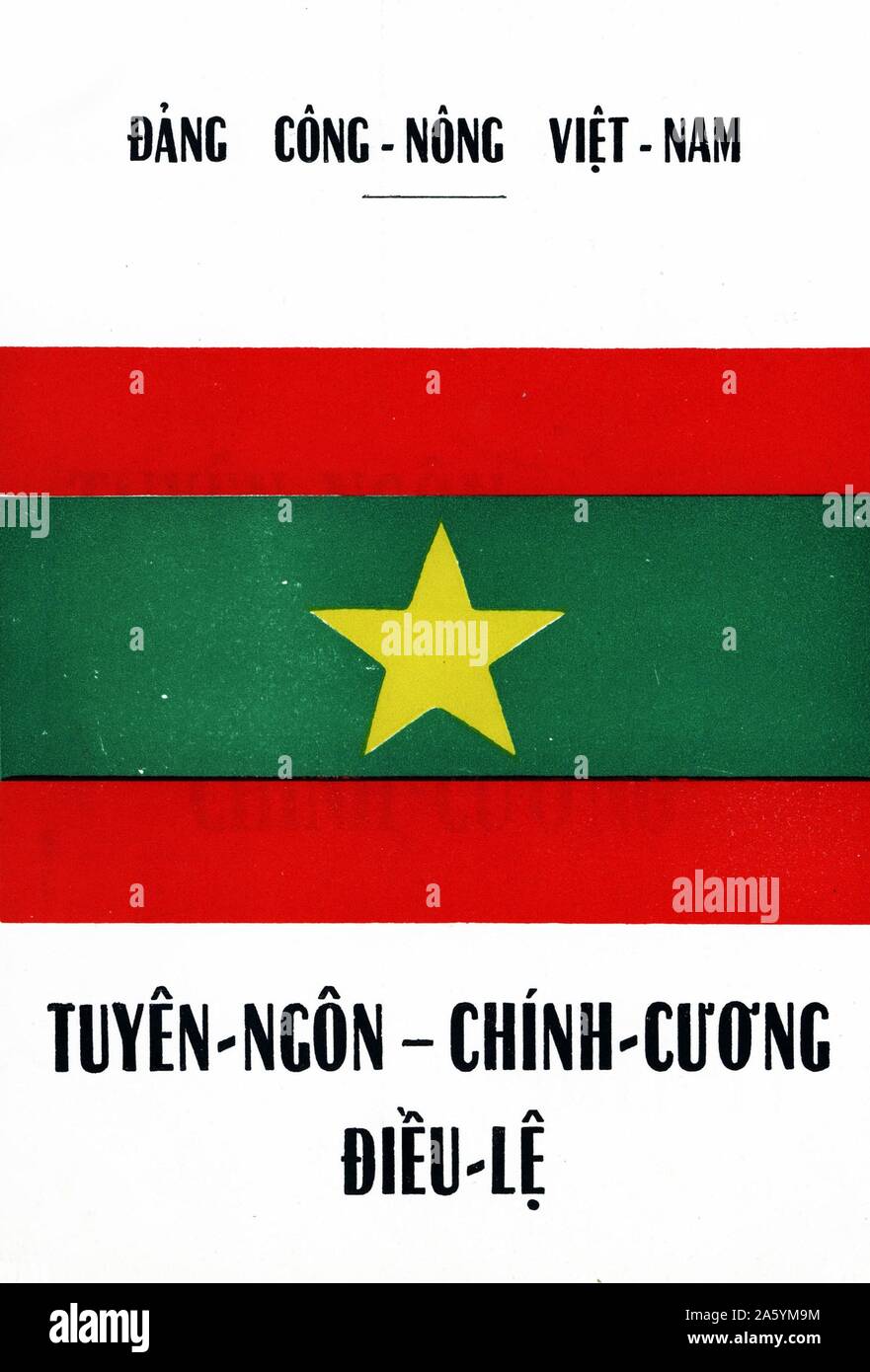 Abdeckung einer Broschüre für die Dang Cong Nong (Bauern und Arbeiter-Partei) von Vietnam während des Vietnam-Krieges ausgegeben Stockfoto