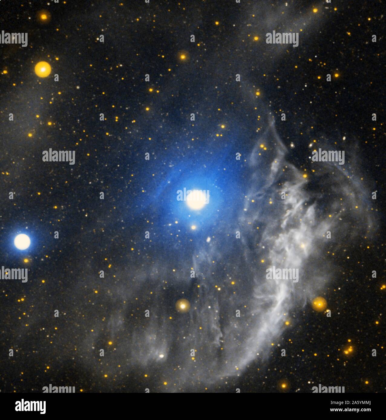 Diese UV-Bild von der NASA Galaxy Evolution Explorer zeigt NGC3242, planetarischer Nebel häufig als "Jupiter's Ghost". Stockfoto