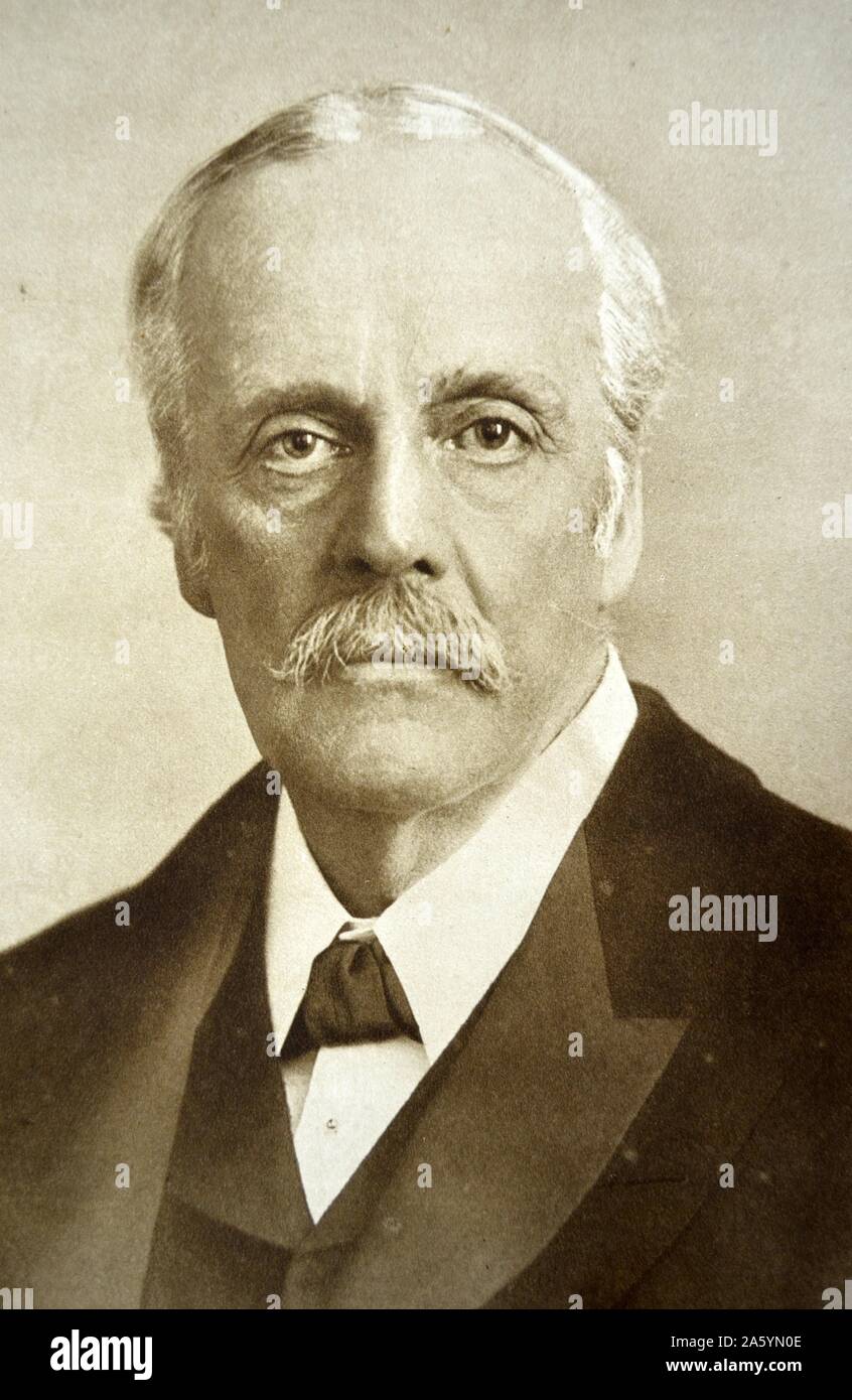 Arthur James Balfour, 1 Graf von Balfour, war ein britischer konservativer Politiker, wie der Premierminister des Vereinigten Königreichs von Juli 1902 bis Dezember 1905 diente. Stockfoto