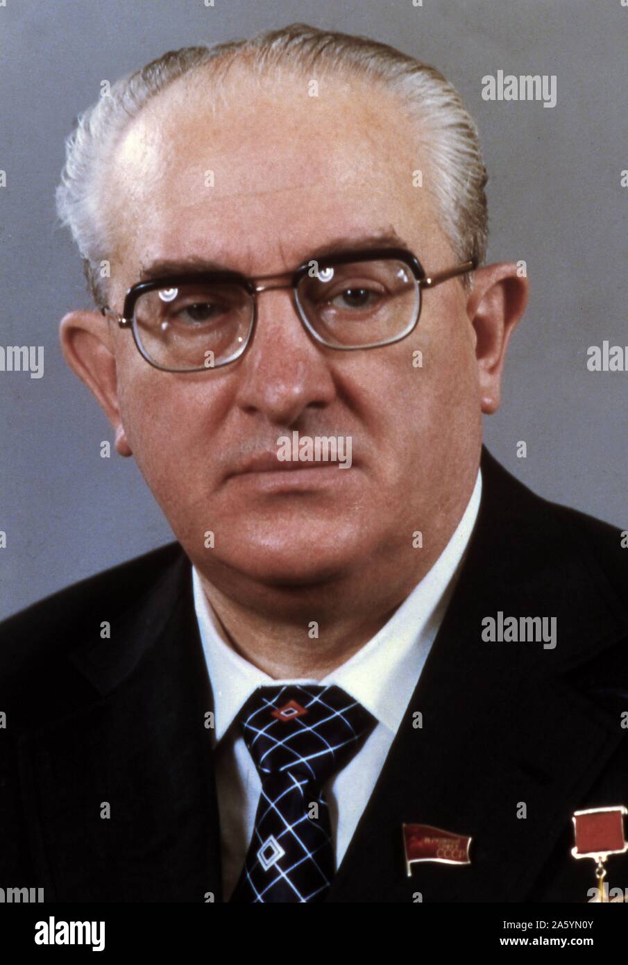 Juri Wladimirowitsch Andropow 1914 â € ì 9. Februar 1984), sowjetischer Politiker und Generalsekretär der Kommunistischen Partei der Sowjetunion vom 12. November 1982 bis zu seinem Tod 15 Monate später, am 9. Februar 1984. Stockfoto