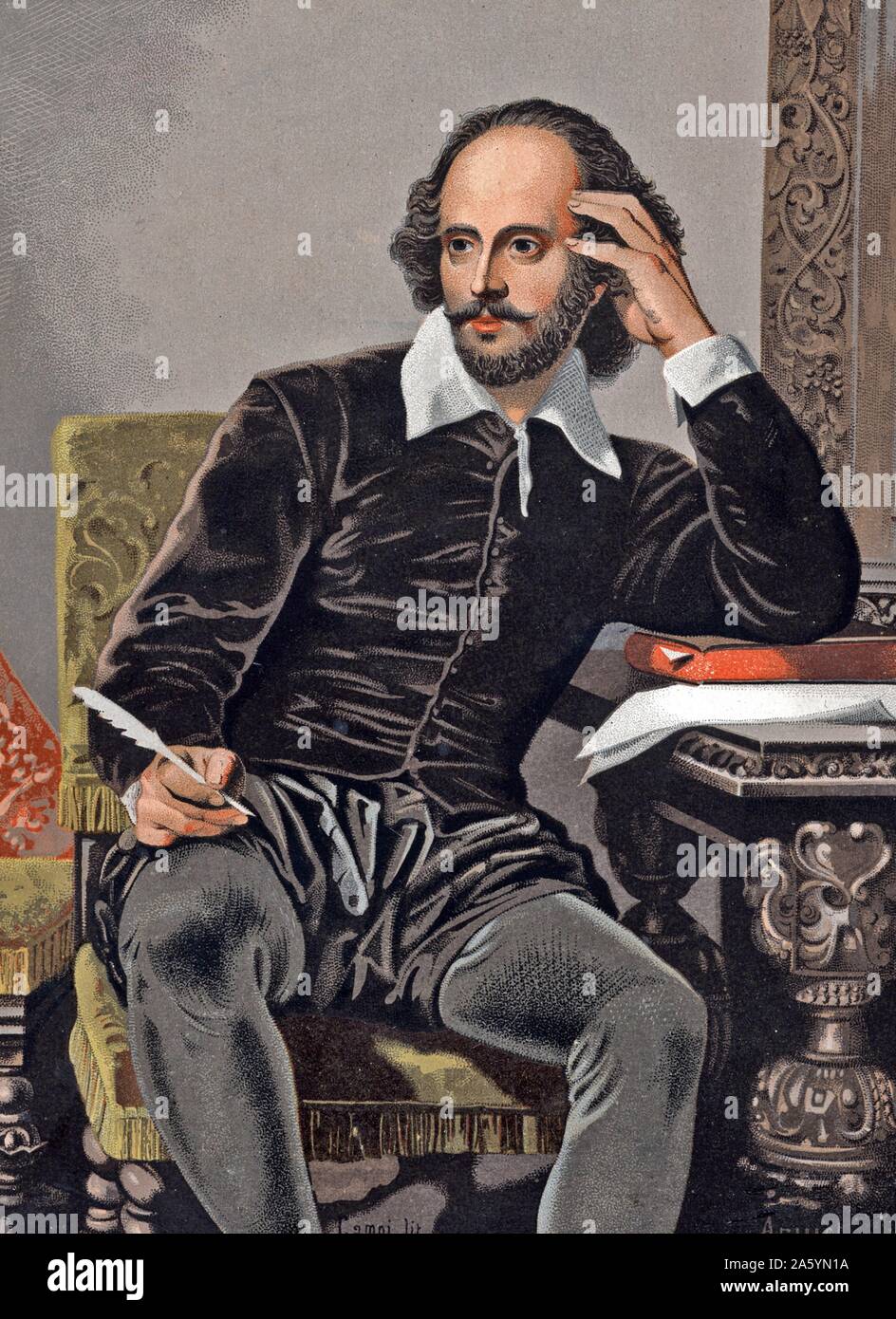 Porträt von William Shakespeare von einem unbekannten Künstler Stockfoto