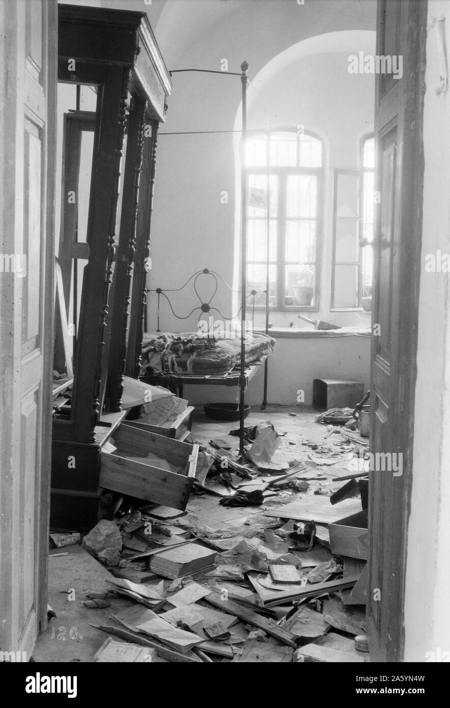 Palästina Unruhen 1929. Jüdische home geplündert von arabischen Randalierer in Hebron. Stockfoto