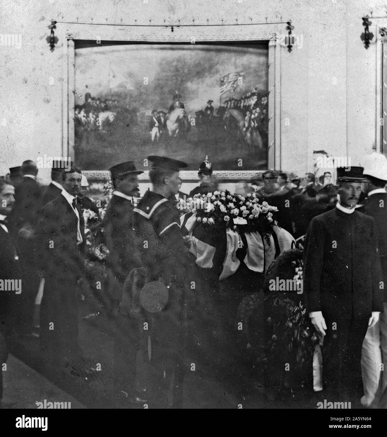 Staatsbegräbnis für Präsident William McKinley 1901. Der Körper der 25. Präsident der Vereinigten Staaten von Amerika. Unbekannt Stockfoto