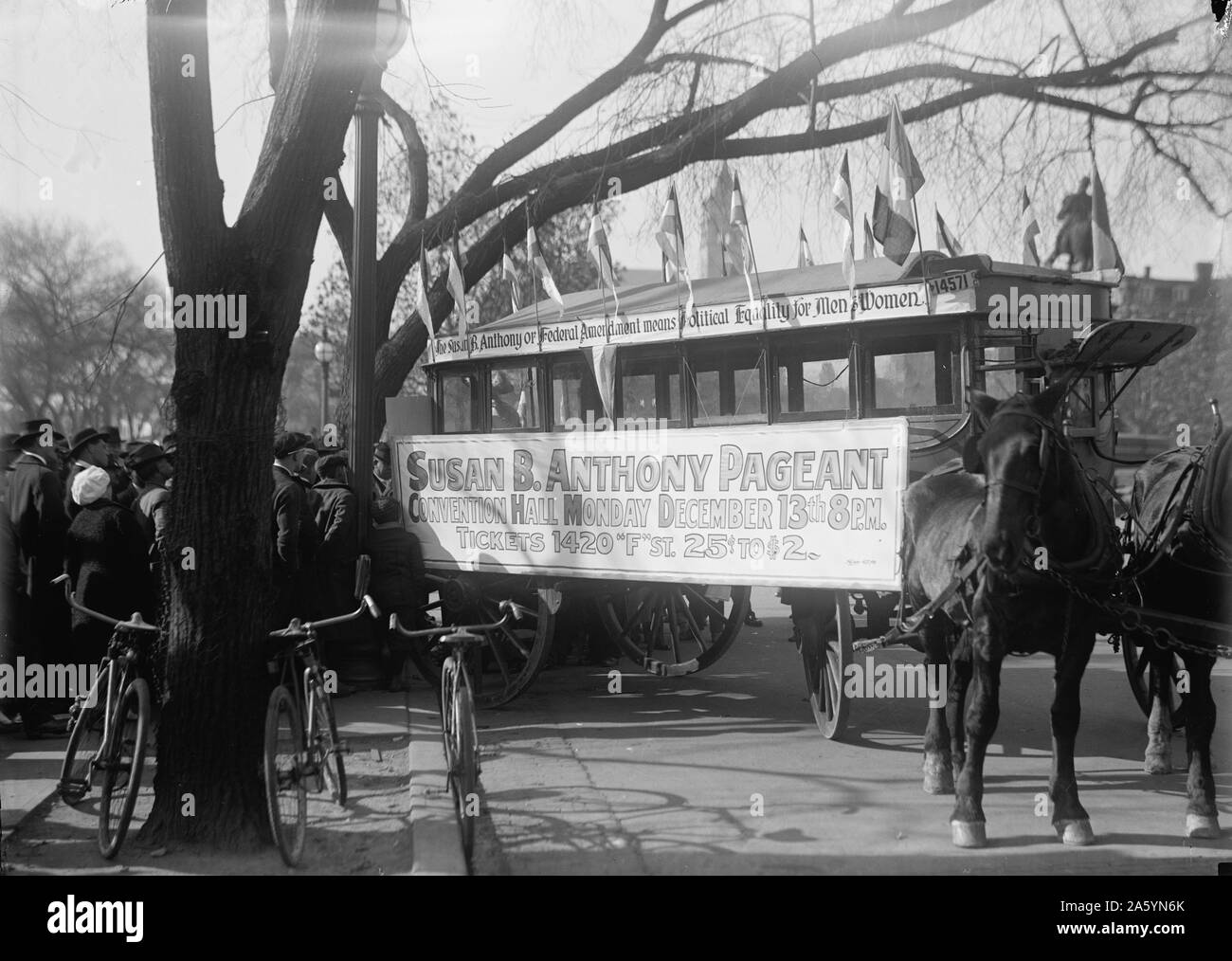 Street Car 1915. Susan B. Anthony Pageant Stockfoto
