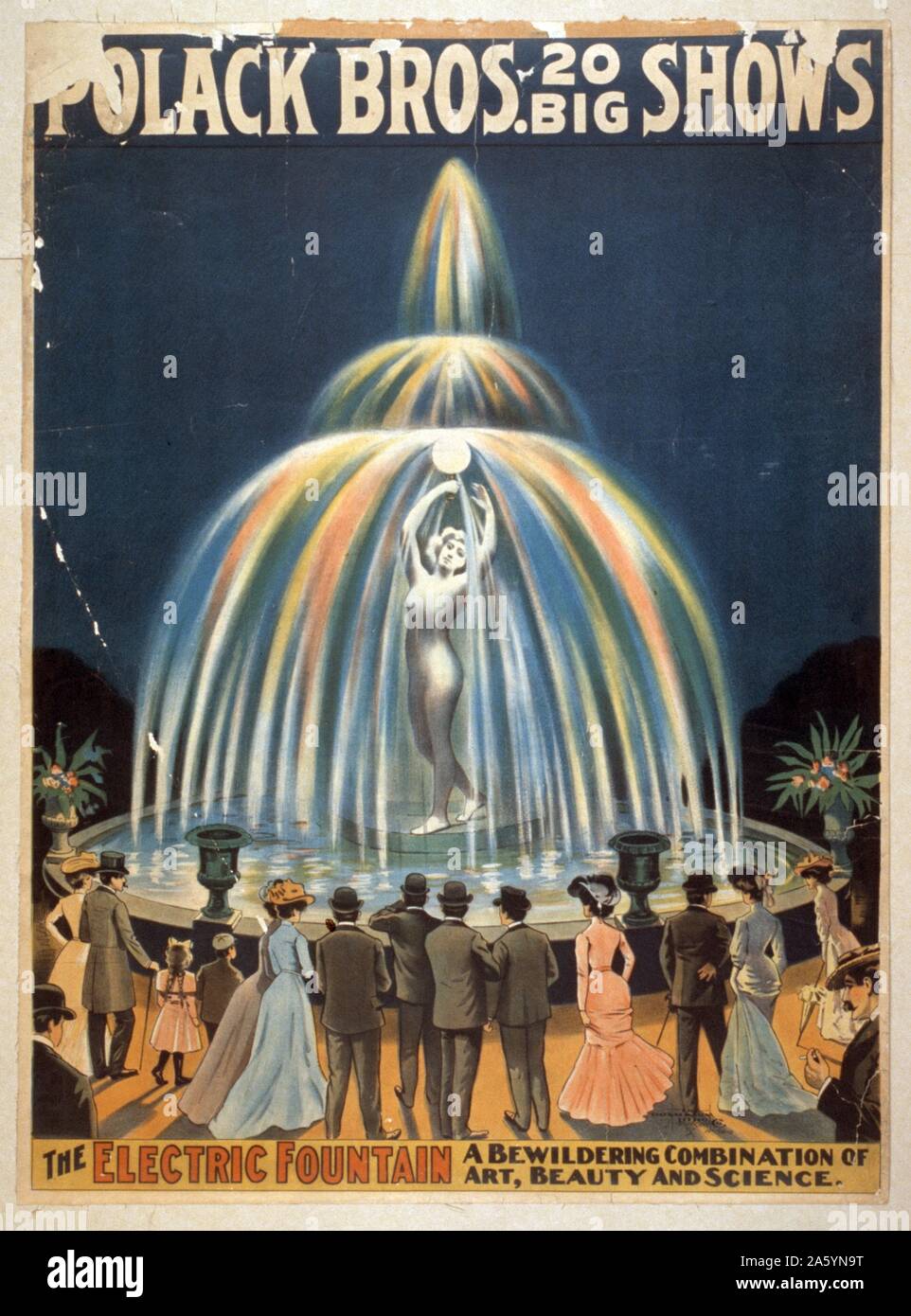 Polack Brüder 20 großen Shows. Plakat, Lithographie, ca. 1900-1905 Stockfoto