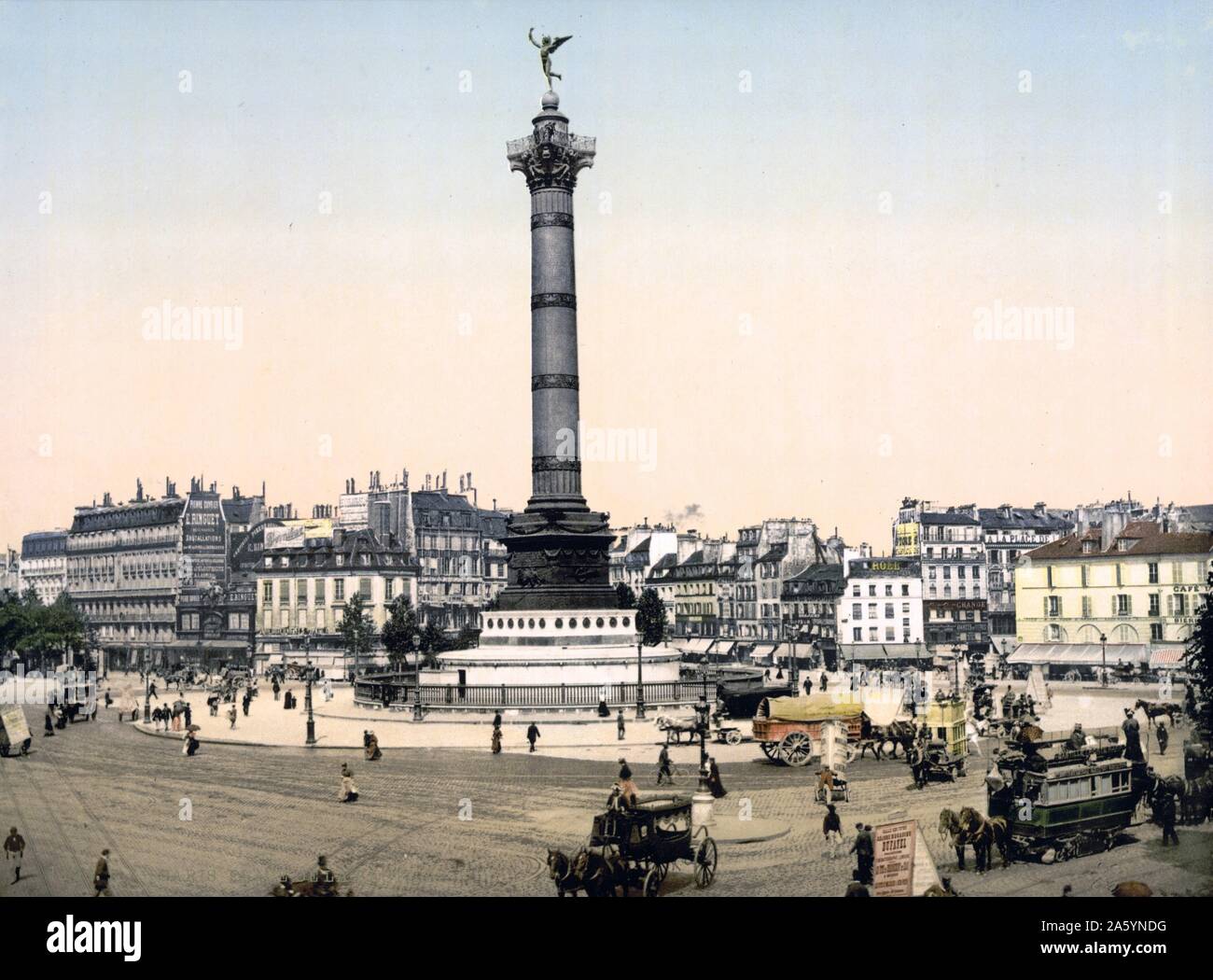 Place de la Bastille, Paris, Frankreich, zwischen 1890 und 1900. Stockfoto