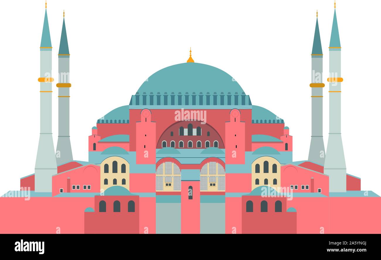 Die Hagia Sophia Vector Illustration. Istanbul (Türkei) Stock Vektor