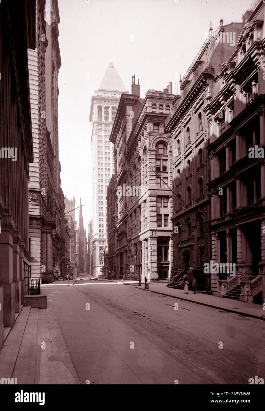 New York, N.Y., Wallstreet zwischen 1910 und 1920. Stockfoto
