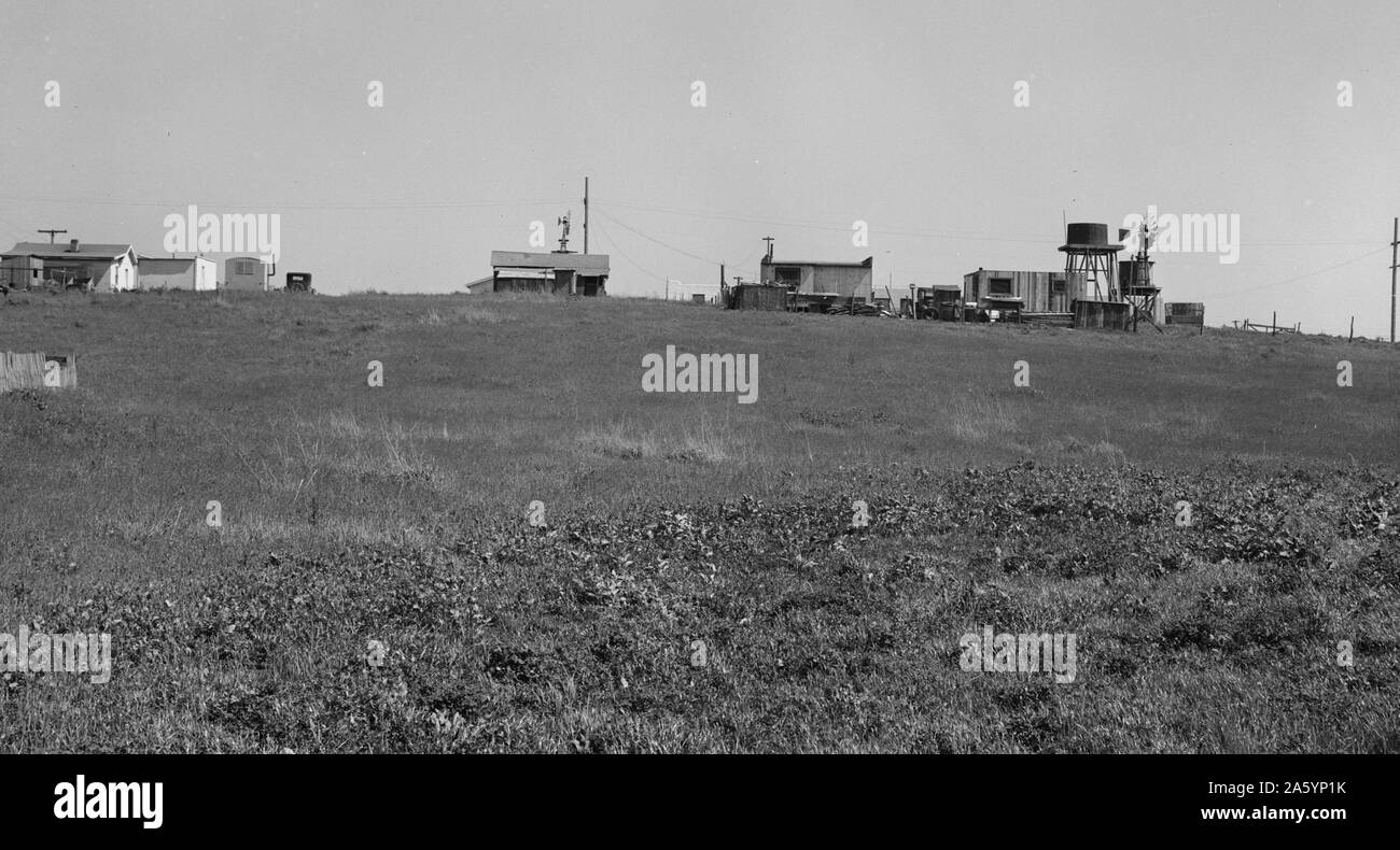 Abwicklung von kleinen Parzellen hauptsächlich von Salat vergossen Arbeitnehmer gehalten, viele aus Oklahoma. Stadtrand von Salinas, Kalifornien von Dorothea Lange 1895-1965, 1939 vom Stockfoto