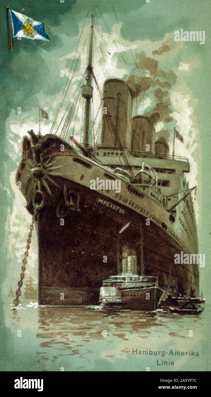 Am 18. Juni 1914, Harry und Beatrice Houdini segelte von Europa nach New York an Bord der S.S. Imperator des Hamburg-America Line. Am 21. Houdini gab eine Performance, die verblüfft Mitreisenden Theodore Roosevelt. Am 22 Houdini feierte seinen längsten laufenden Engagement den 20. Jahrestag seiner Ehe. Stockfoto