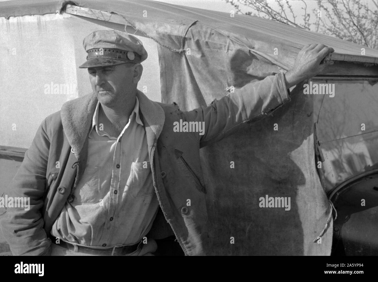 Wanderarbeitnehmer lagerten in der Nähe von Sebastin, Texas 1939 Stockfoto