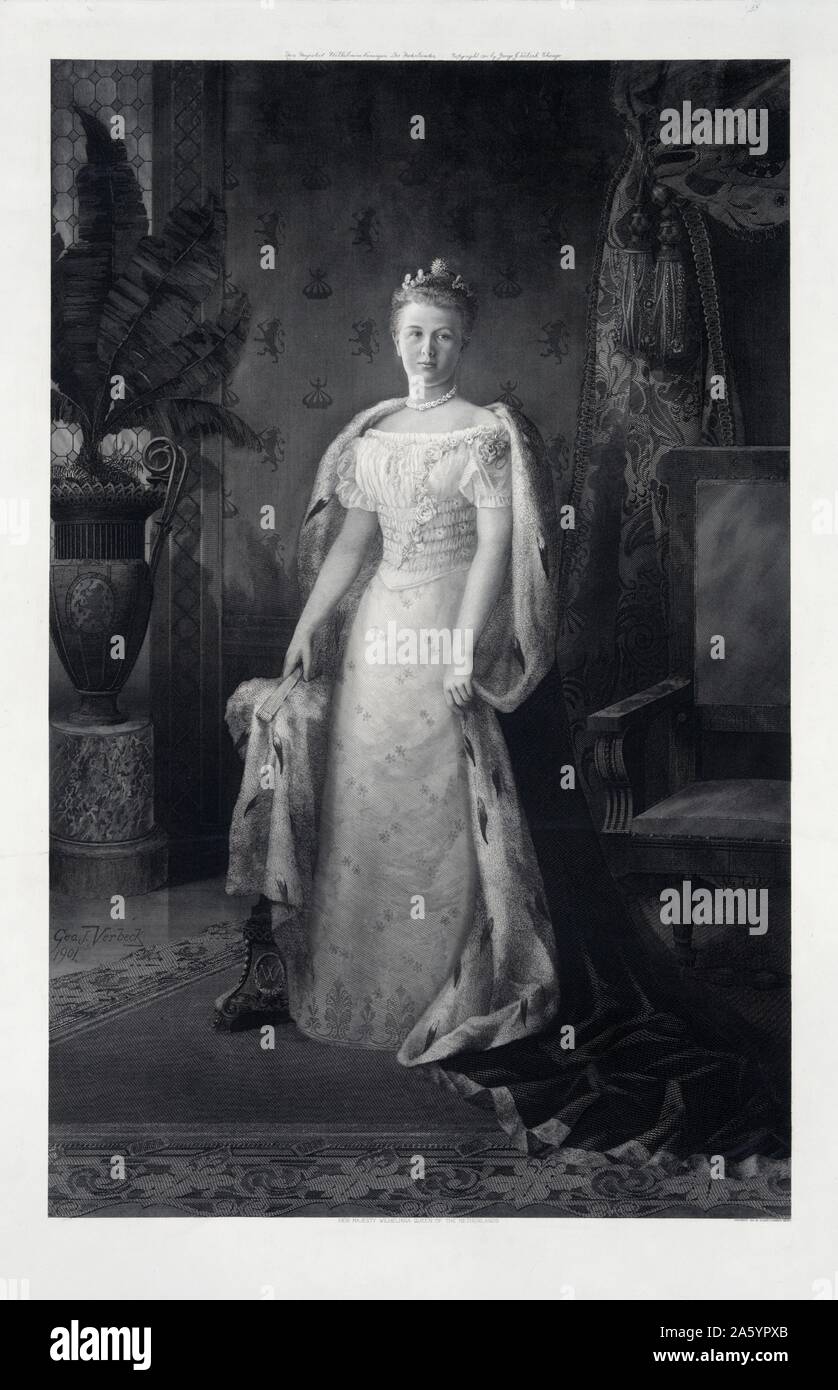 Königin Wilhelmina der Niederlande. 1900 Stockfoto