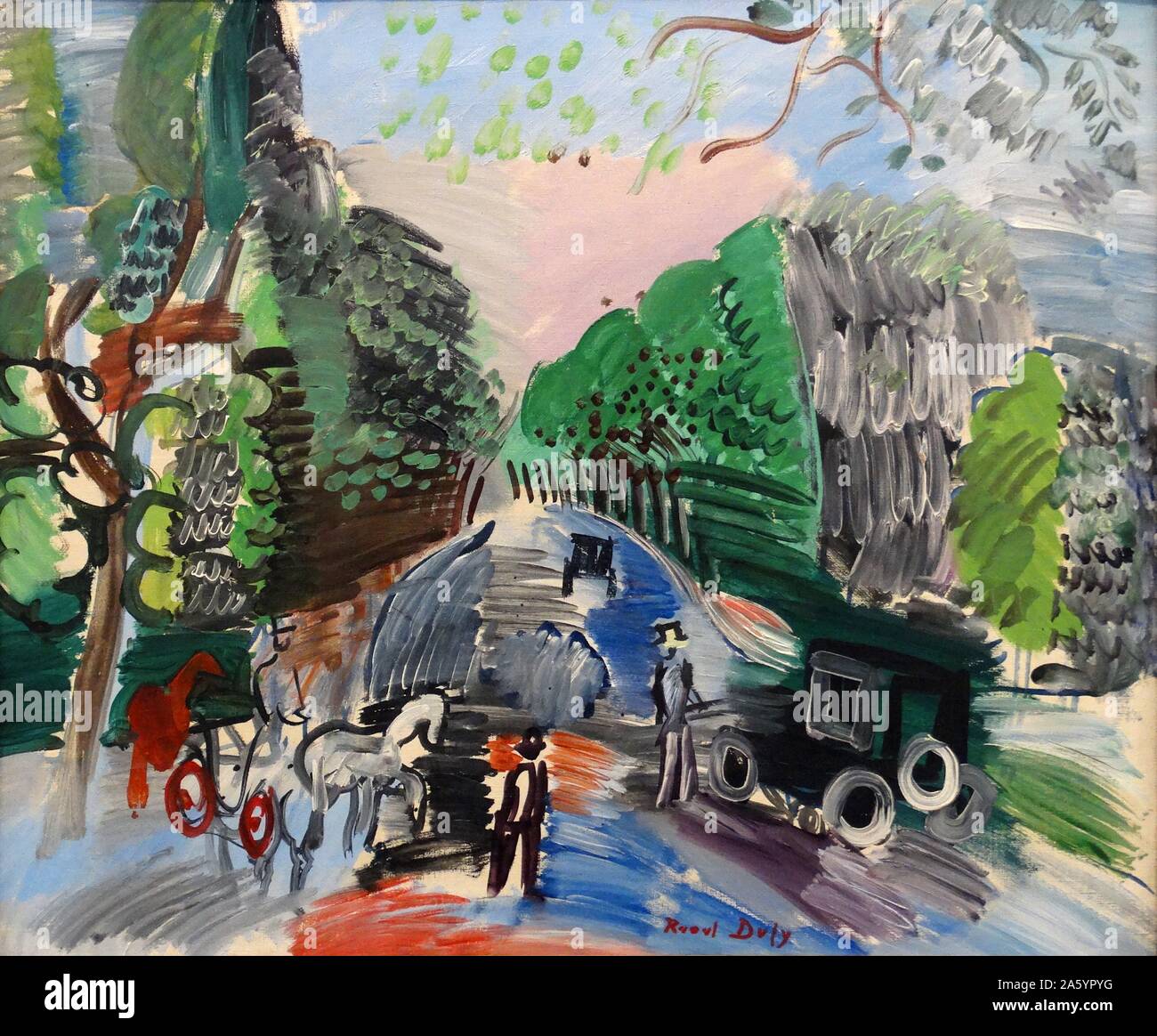 Au Bois De Boulogne 1920; Öl auf Leinwand von Raoul Dufy 1877-1953. Französisch fauvistischen Maler. Stockfoto
