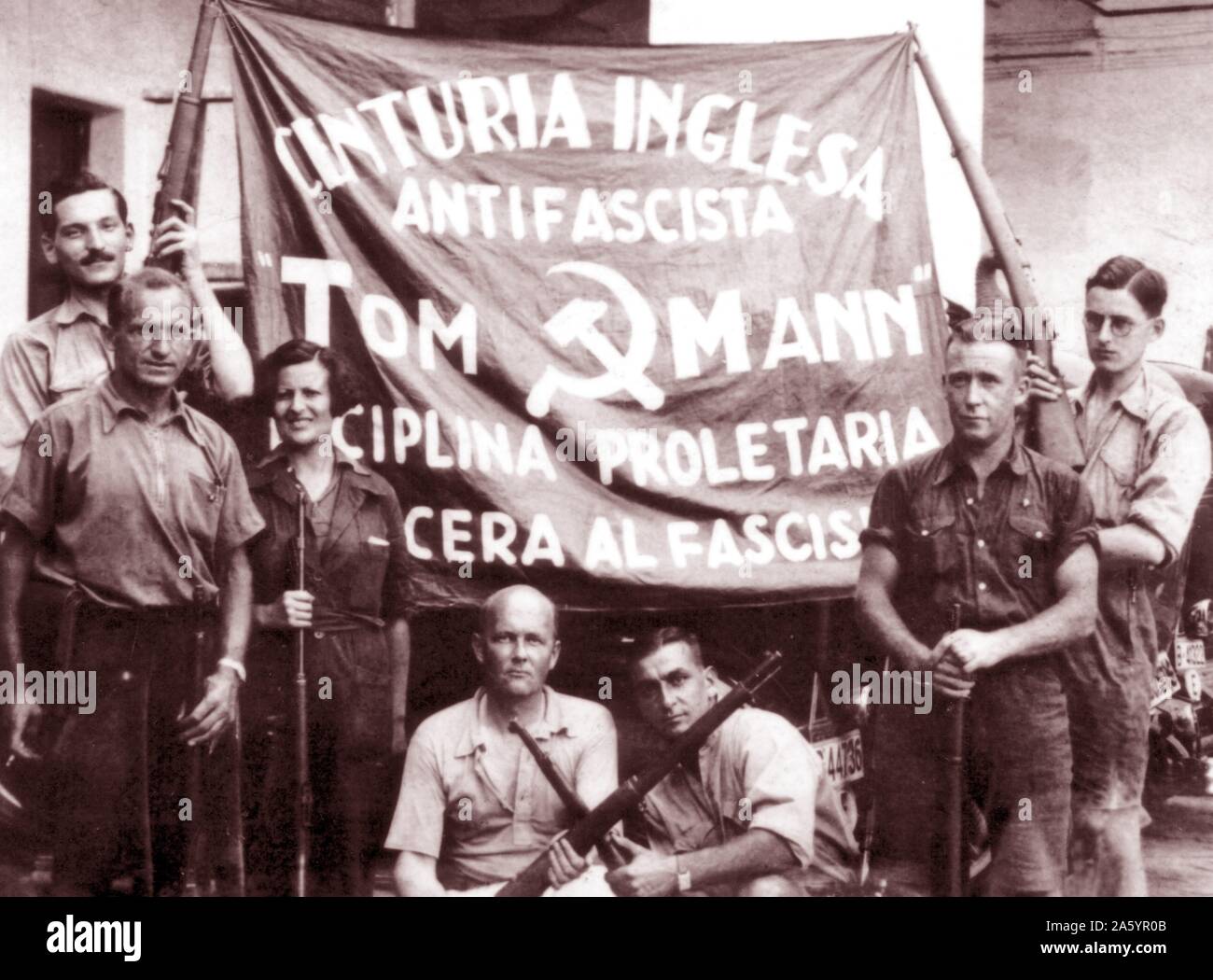 Spanischer Bürgerkrieg, britische Freiwillige in der internationalen Brigade. 1937 Stockfoto