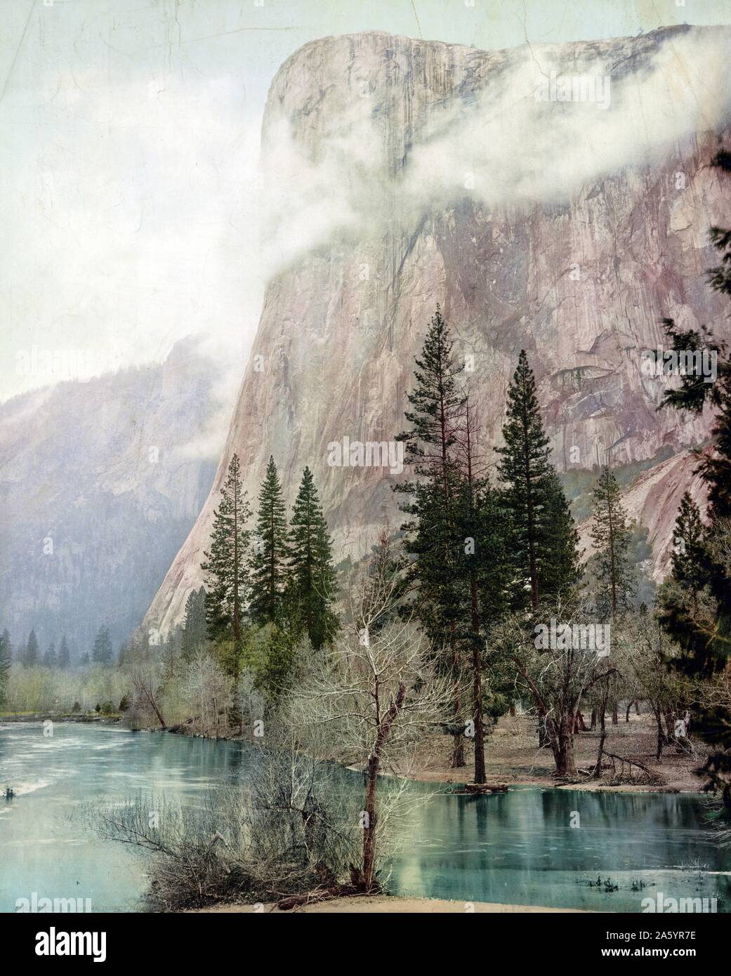 Fotomechanischen Print im Yosemite Valley, El Captain, Kalifornien. Fotografiert von William Henry Jackson (1843 – 1942). Vom Jahre 1899 Stockfoto