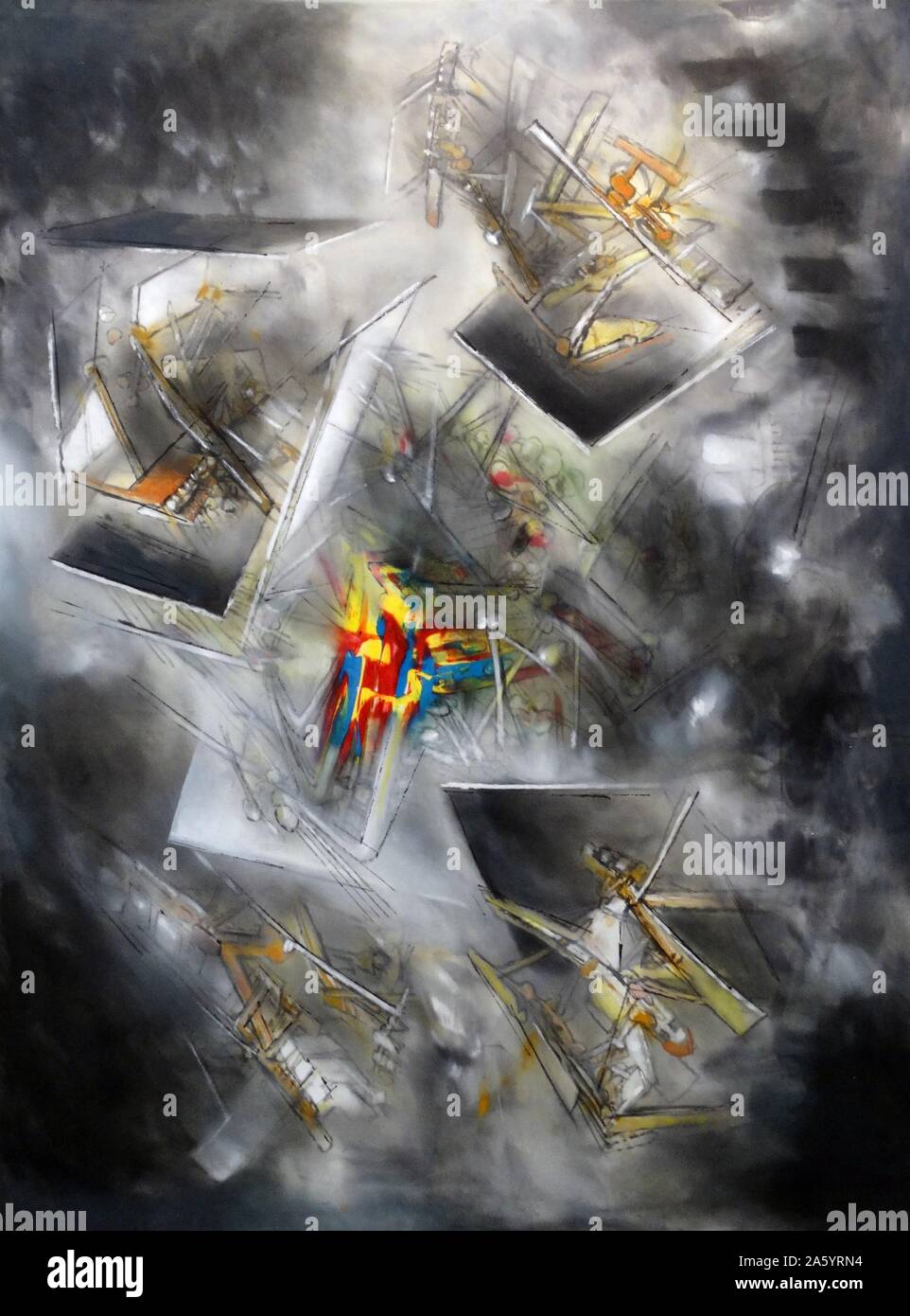 Das undenkbare 1958 von Roberto Matta Echaurren 1911 ñ 2002, Chile bekanntesten Maler und eine zukunftsträchtige Abbildung im 20. Jahrhundert abstrakt expressionistische und surrealistische Kunst. Stockfoto