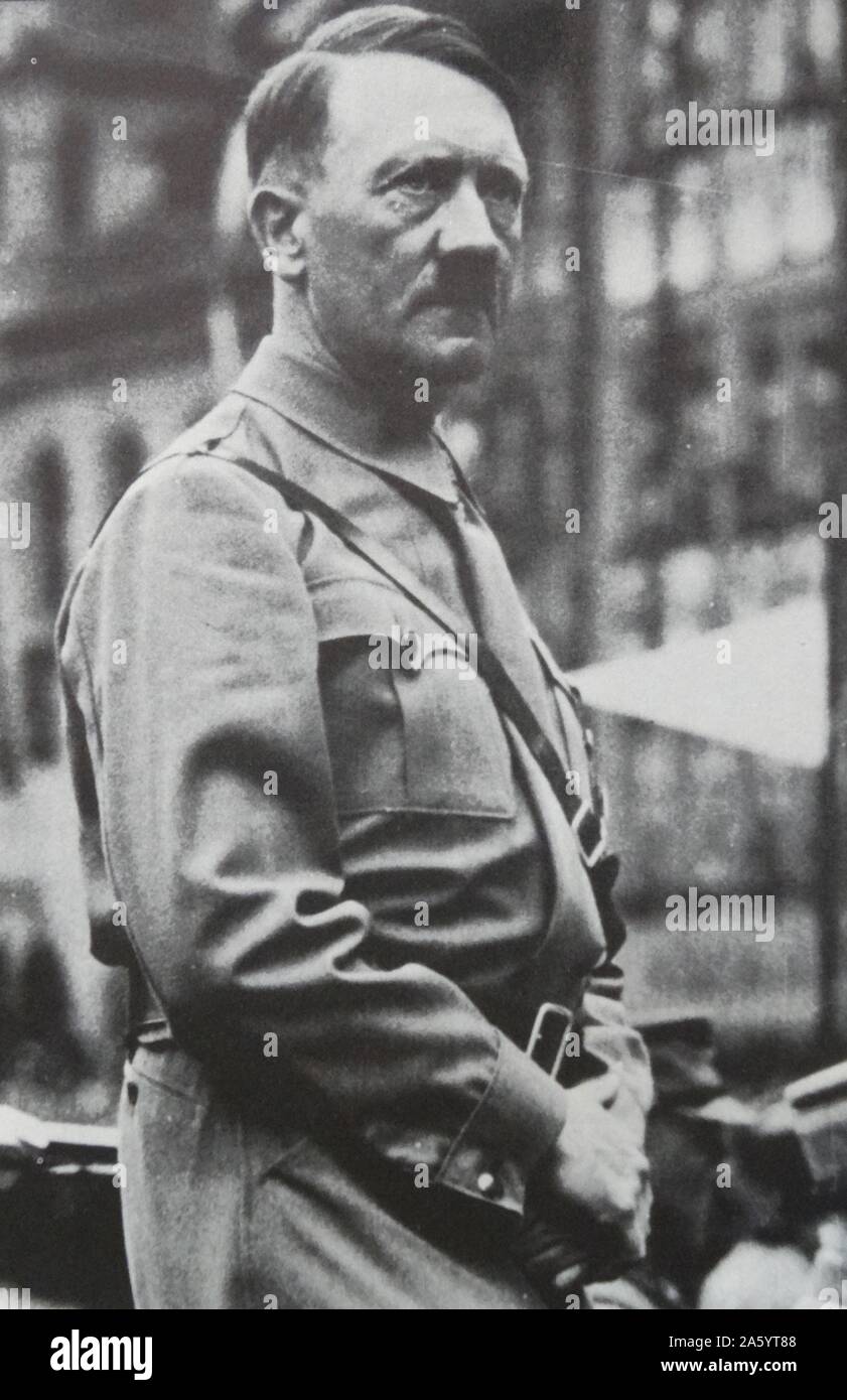 Adolf Hitler ([1889 – 1945) Österreich geborene deutsche Politiker, der Führer der NSDAP war. Er war Kanzler von Deutschland von 1933 bis 1945 und Führer (Führer) von Nazi-Deutschland von 1934 bis 1945 Stockfoto