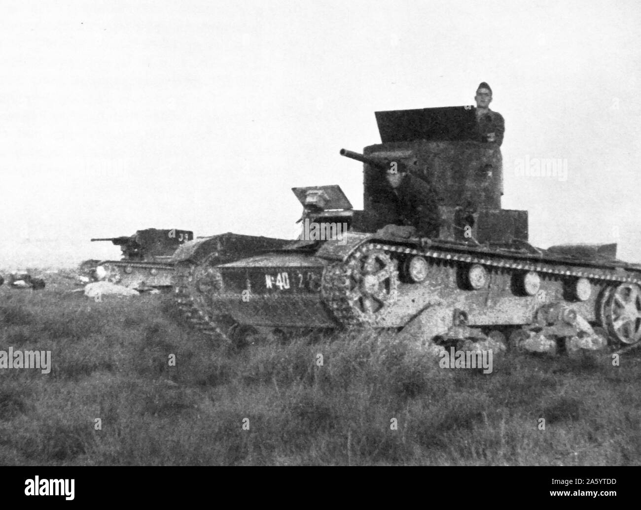 Sowjetische und russische Panzer geliefert die republikanischen Truppen während des spanischen Bürgerkriegs Stockfoto