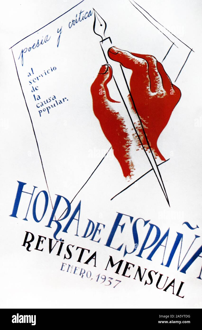 Republikanische Monatszeitschrift "Hora de Espana" während des spanischen Bürgerkriegs Stockfoto