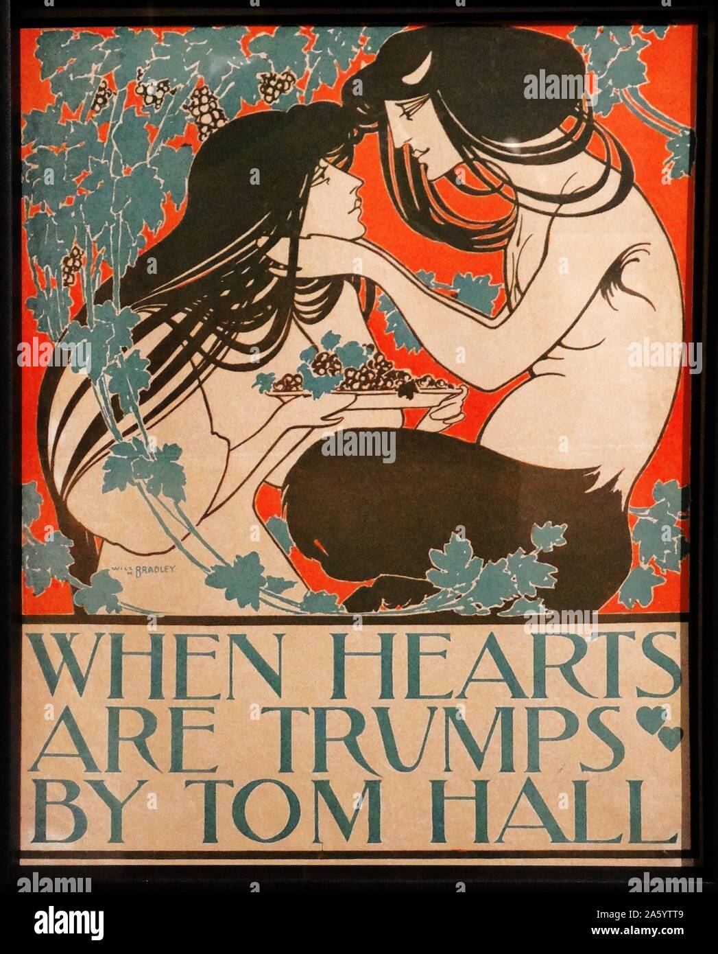 Wann ist Herz Trumpf 1894 durch William Henry Bradley 1868-1962. Lithographie Stockfoto