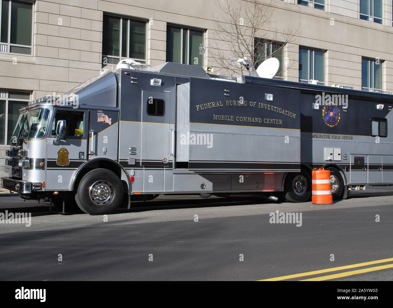 FBI mobile Kommandofahrzeug Zentrum Stockfoto